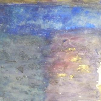 schöne gespachtelte Fläche in blau grau Tönen katrin schwenk raumkunst 2010 